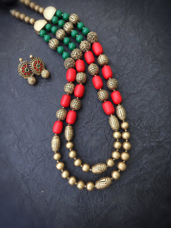 Indus Terracotta Parimala — Multi Color Necklace Set