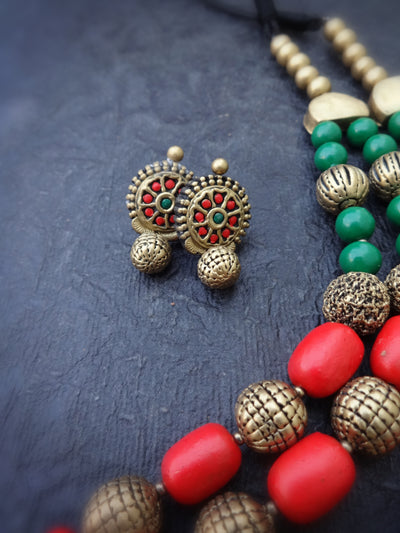 Indus Terracotta Parimala — Multi Color Necklace Set