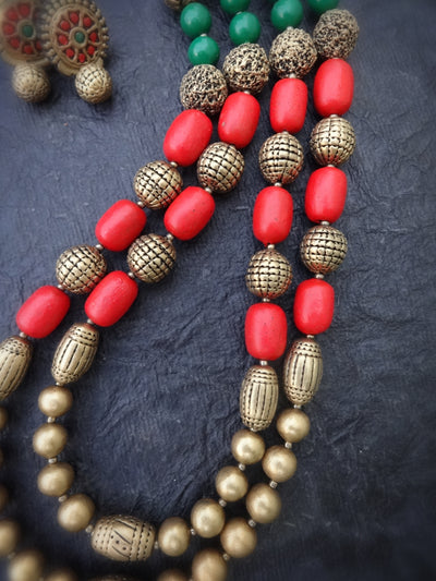 Indus Terracotta Parimala — Multi Color Necklace Set
