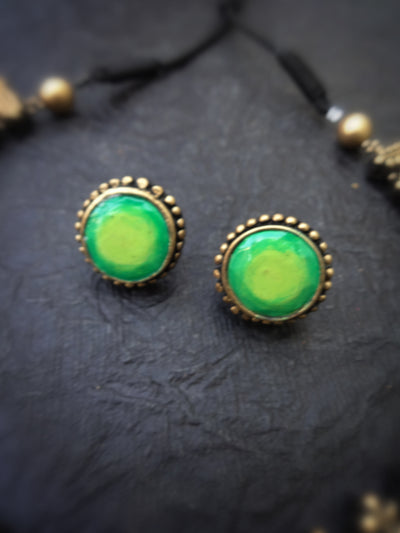 Indus Terracotta Ragini — Teal & Gold Necklace Set