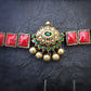 Indus Terracotta Pooni— red & Gold Necklace Set
