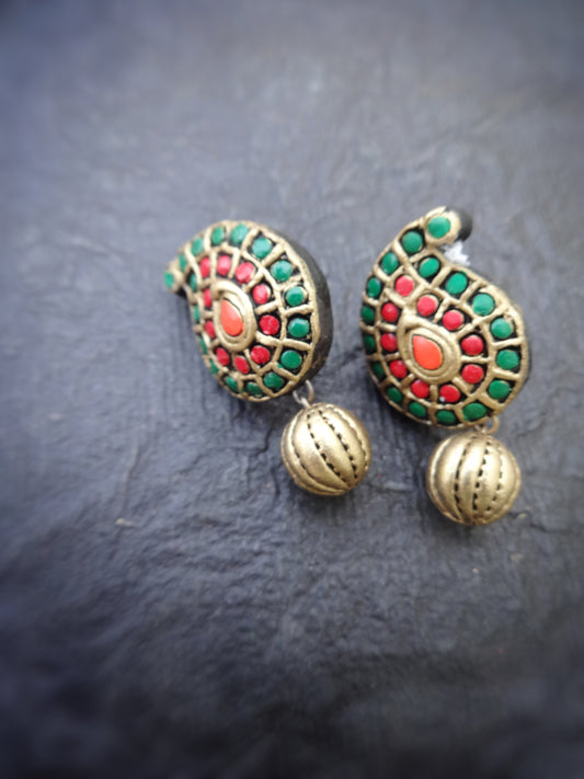 Indus Terracotta  pavai — red & Gold Necklace Set