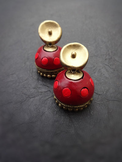 Indus Terracotta Pooni— red & Gold Necklace Set
