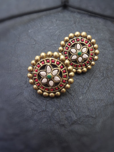 Indus Terracotta Anjali — Antique Gold Necklace Set