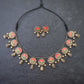 Handmade Terracotta Necklace Set – Nila Red & Gold
