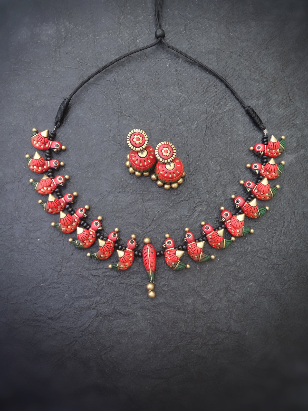 Indus Terracotta Vanitha — Red & Gold Choker Set